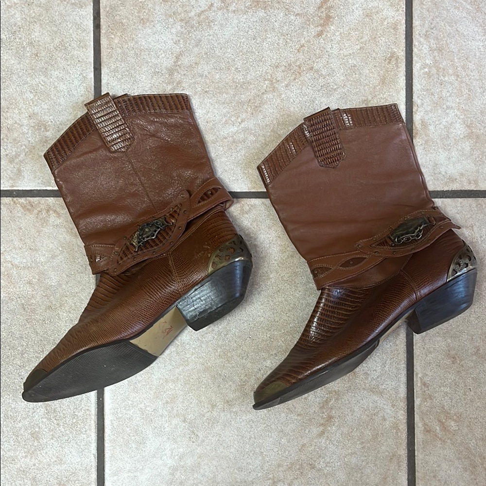 Rush Hour Vintage brown Leather Western Boots size 9B